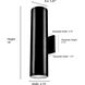 Vegas 2 Light 18 inch Powder Coated Black Outdoor Wall Sconce